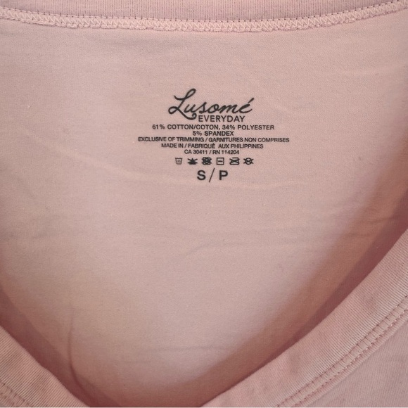LUSOMÉ Women’s Pink Cotton Stretch Sleep Shirt Night Gown V-neck Aline Small EUC - Picture 3 of 8